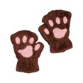thumbnail image 1 of Jumpingount Guantes sin dedos suaves y cómodos con garra de oso para un aspecto moderno, guantes de medio dedo cálidos guantes y mitones café oscuro, 1 of 6
