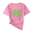 thumbnail image 3 of Aoochasliy Women Casual St Patrick's Day Printed Tops Round Neck Pullover Comfy Soft Short Sleeve Tee Stylish for Daily Outing Holiday Street, 3 of 5
