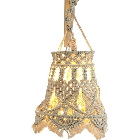 

Knitting Lamp Shade Ceiling Light Shade Fitting Boho Hanging Pendant Light For Living Room Bedroom And Bathroom Handwoven Bohemian Home Decor