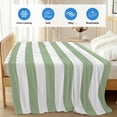 thumbnail image 4 of Sage Green Striped Cooling Blanket, Lightweight Breathable Summer Throw Blanket with Double Sided Cold Effect, Farmhouse Sage Green Stripes Picnic Beach Blankets Bed Sheet for Hot Sleepers 30"x40", 4 of 8