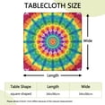 thumbnail image 2 of Rainbow Tie Dye Mandala Pattern Square Fitted Tablecloth with Elastic Edge,Square Table Cover,Washable Elastic Table Cover for Home Kitchen Party Decor 34"x34", 2 of 6