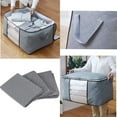 thumbnail image 4 of Extra Large Capacity Clothes Storage Bag, 90L Capacity Organizer with Reinforced Handle, Thick Fabric for Comforters, Home, Storing Clothes, Bedding, 3 Pack, 4 of 6