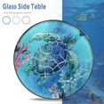 thumbnail image 3 of Wonder Garden Coastal Rust Resistant Metal Frame and Glass Top Round End Table, Blue, 3 of 7