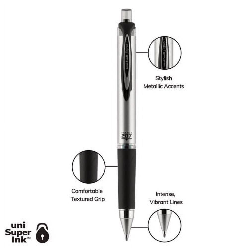 "207 Impact Gel Pen, Retractable, Bold 1 Mm, Black Ink, Black Barrel | Bundle of 10 Each"