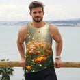 thumbnail image 6 of Gukieu Butterflies In Flower Field Print Men's Quick Dry Fitness Vest, Round Neck Sleeveless Fitness Bodybuilding Top-Medium, 6 of 7