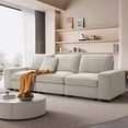 thumbnail image 4 of LEISLAND 100.5" Sectional Couches for Living Room, Modular Deep Seat Sofa Couch with Storage& USB Port, Modern Chenille Couches&Sofas with Low-Back Cushion and Detachable Cover(Beige), 4 of 5