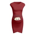 thumbnail image 4 of FRSASU Women Plus Size Clearance,Women Print Pregnant Maternity Maternity Props Mini Dresses, 4 of 7