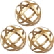 thumbnail image 1 of Juego de 3 esferas decorativas de metal dorado, esfera decorativa con banda de metal, decoración moderna para el hogar,Dorado, 1 of 7