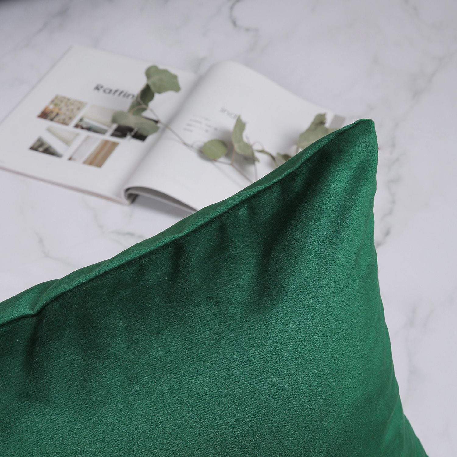 Phantoscope Silky Velvet Decorative Throw Pillow, 20 x 20 in, Dark Green, 1 Pack