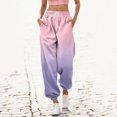 thumbnail image 2 of Arlun Womens Sweatpants 2025 High Waisted Baggy Gradient Printed Cinch Bottom Workout Joggers Casual Plus Size Drawstring Workout Fitness Trousers with Pockets Pink XXL, 2 of 4