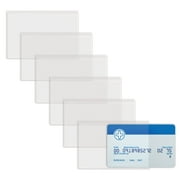 Medicare Card Holder Protective Sleeves, 6 Pack, 3.62" x 2.4", Heavy Gauge (.25mm) Clear Plastic, by Better Office Products, Side Loading, Water Resistant, 6 Credit Card Business Card Holders