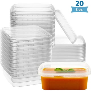 Clear Empty Plastic Storage containers with Lids - Square Plastic Containers  - Plastic Jars with Lids – BPA Free Plastic Jar - Food Grade Air Tight with  Easy Grip Handles (6 Pack 32 Oz)