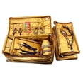 thumbnail image 2 of atorakushon Combo Satin Golden Make-Up Pouch Jewellery Box 4 Pouch 1 roll Bangle Bag with Velvet Blue Ring & Earring Folder ewellery Organizer/Storage Box, 2 of 5
