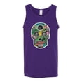 thumbnail image 2 of Day Of The Dead Calavera Skull Colorful Trippy | Mens Pop Culture Graphic Tank Top, Purple, 2XL, 2 of 4
