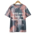 thumbnail image 2 of Top de manga corta con cuello redondo y estampado de letras de moda de verano para mujer Pompotops  hkajfhjk469612, 2 of 9