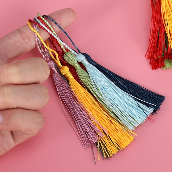 Masteelf  100 PCS Pink Tassel Hanging Fringe Silky Touch Tassels