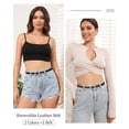 thumbnail image 3 of AWAYTR Skinny Reversible Faux Leather, Hole-Free Design, Gold Buckle Belt (Women's), 3 of 11