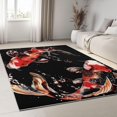 thumbnail image 3 of 5 x 7 ft Area Rugs for Living Room Black, Machine Washable Non Slip Area Rug Chinese Ink Painting Animal Fish Indoor Carpet Ultra Soft for Bedroom Dining Room Playroom Nursery, 3 of 7