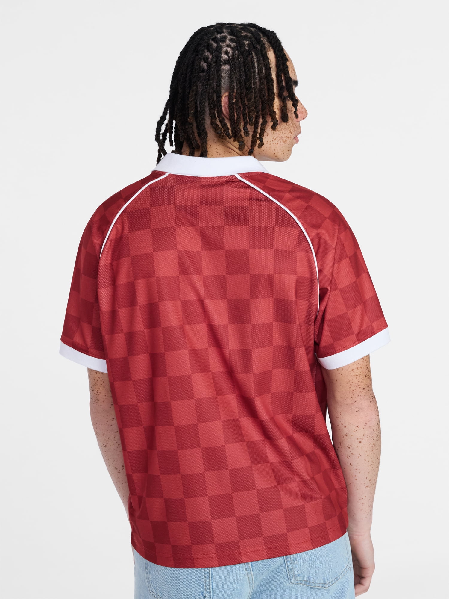 No Boundaries Soccer Jersey Mesh Tee with Short Sleeves, Men's XS-4XLT