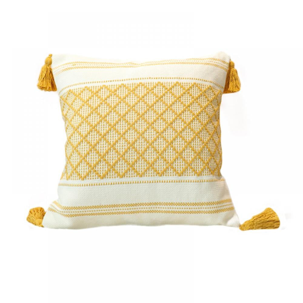 35x50 Pillow Case Handwoven Floor Decorative Pillows 14x20 inch Handmade yellow Cushion Cover Throw Pillow Case Decoration Pillow Covers