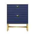 thumbnail image 6 of Boyel Living Nightstand with 2 Drawers, Modern Bedside Table with Gold Metal Legs End Tables for Bedroom, Blue, 6 of 8