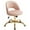 Pink, variant on Ktaxon Office Desk Chair Adjustable Bronzing Cloth Fabric Computer Task Chair Small Rolling Vanity Stool with Wheels for Study Make-up Dressing Room Brown