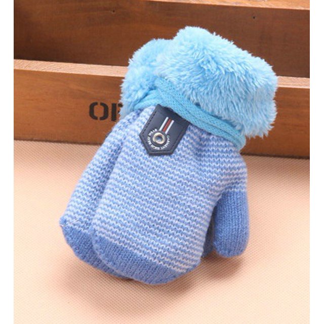 Guantes cálidos para niños, guantes para bebés para hombres y mujeres, guantes de invierno para niños de doble capa engrosados