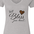 thumbnail image 4 of Inktastic Well Bless Your Heart with Leopard Print Women's V-Neck T-Shirt, 4 of 5