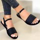 thumbnail image 1 of Sandalias planas informales con punta abierta y hebilla para la playa para mujer Wmkox8yii nm2570, 1 of 3