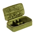 thumbnail image 3 of Caja organizadora de joyas con doble cremallera, estuche de colección portátil para guardar joyas. Aguacate Verde, 3 of 9