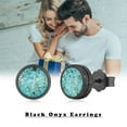 thumbnail image 6 of Midir&Etain Black Earring 925 Sterling Silver Turquoise Stud Earring Punk Earring Gothic Earring Black Jewelry Gifts for Women Men, 6 of 7