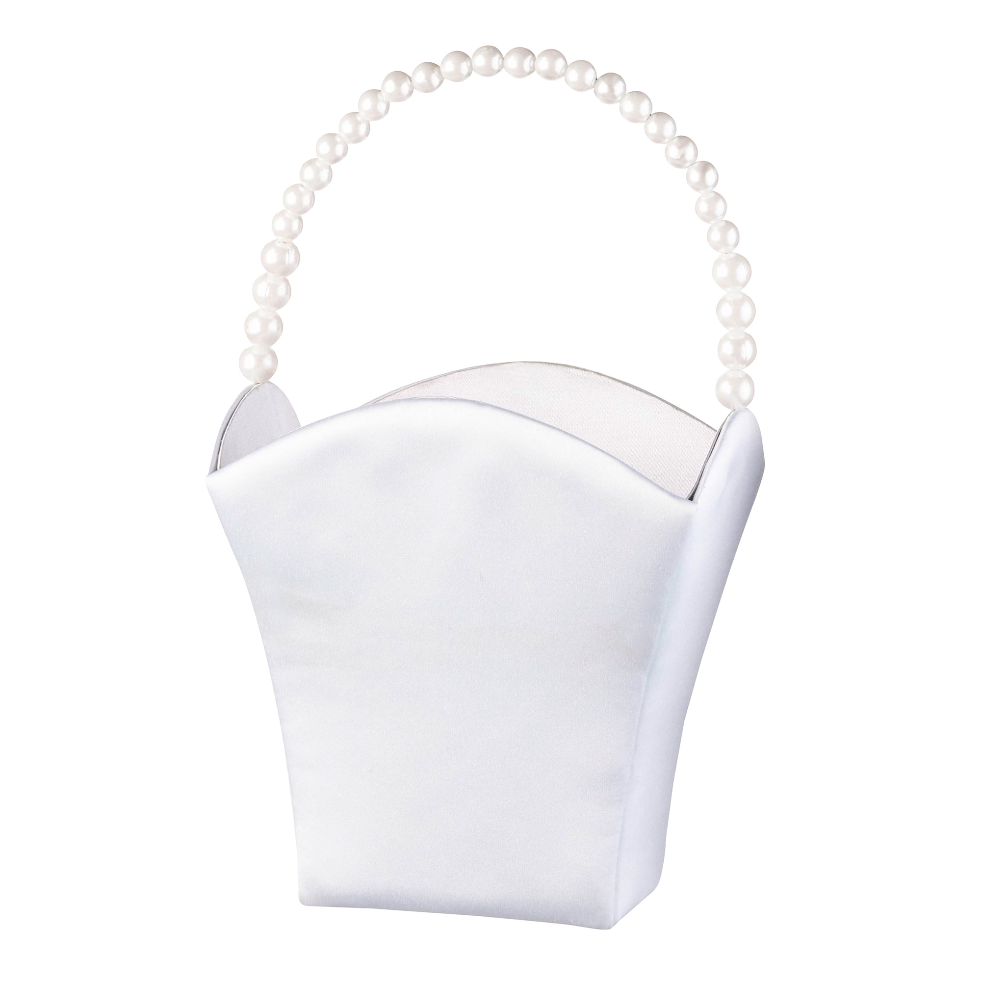 Lillian Rose Large Pearl Handle Basket in White 