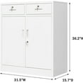 thumbnail image 2 of YANG2 Metal Storage Cabinet, 36.2" H Locking Storage Cabinet with Adjustable Shelves for Garage, Home, Office, Utility Room-White-2 Drawers, 2 of 8