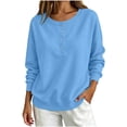 thumbnail image 2 of Jovrlynd Sweatshirt for Women Crewneck Long Sleeve Relaxed Fit Half Button Winter Sweatshirts Soft Comfy Pullover Tops 2026, S-2XL, 2 of 7