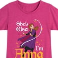 thumbnail image 3 of Disney Frozen 2 - She's Elsa, I'm Anna - Toddler & Youth Girls Short Sleeve Graphic T-Shirt, 3 of 5