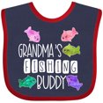 thumbnail image 3 of Inktastic Grandma's Fishing Buddy with Colorful Fish Boys or Girls Baby Bib, 3 of 4