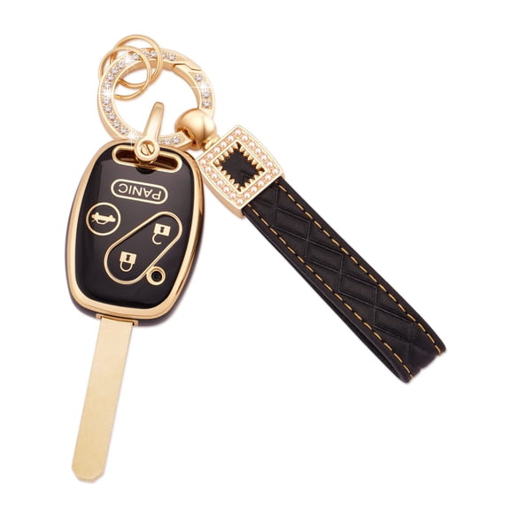for Honda Key Fob Cover with Keychains Lanyard, 4 Buttons Soft TPU Keys Shells Girly White Key Fob Protector Compatible with Honda Accord Accord Crosstour Civic CR-V Pilot Element