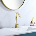 thumbnail image 2 of Creative Bathroom Sink Faucet, Solid Brass Deck Mounted Sink Faucet with 6-inch Cover Plate, 2 of 8