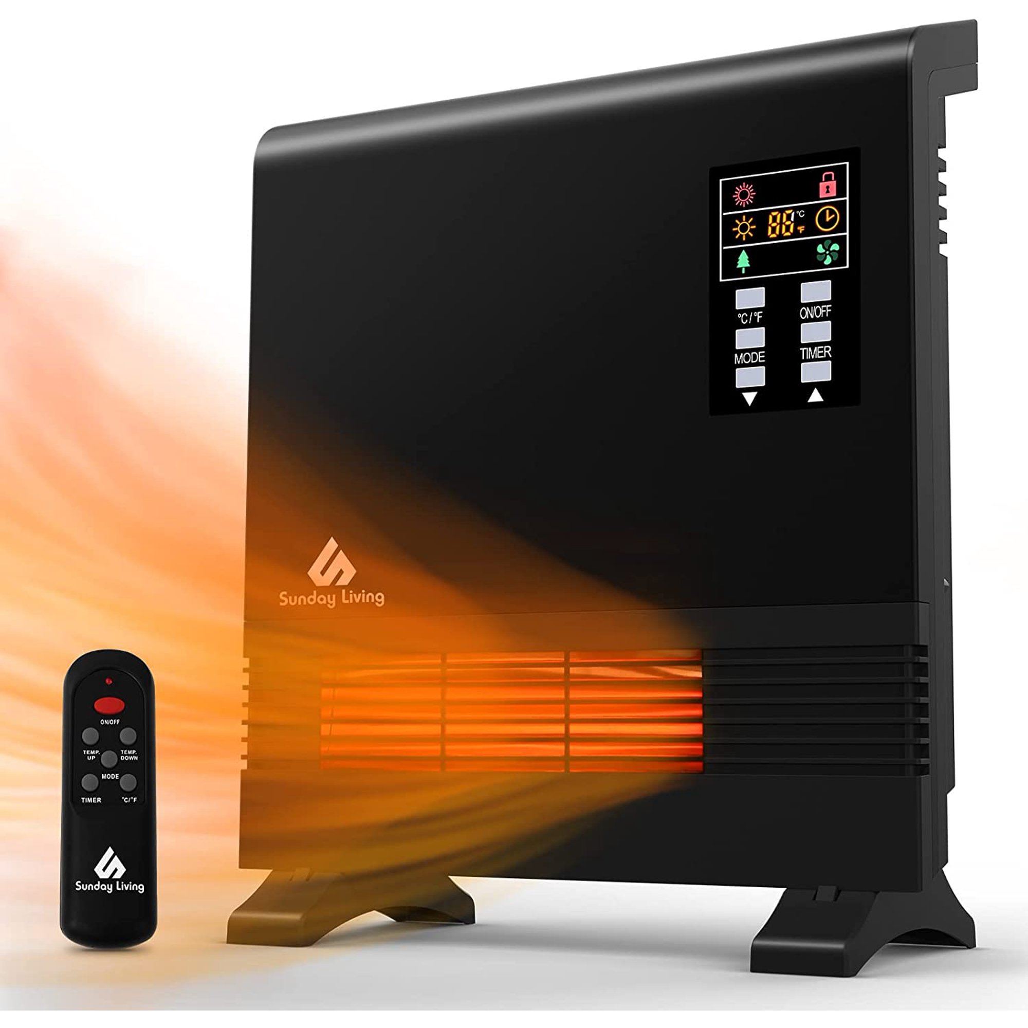 Electric Space Heater, 1500W Infrared Space Heater, Wall Mount or  Freestanding, Adjustable Thermostat, Remote Control, 12-H Timer, Wall Heater  for Large Room, Bathroom, Garage, Bedroom - Walmart.com