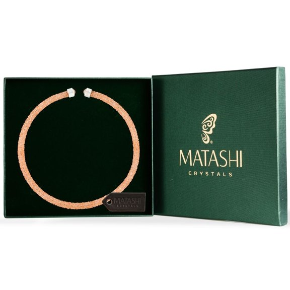 Peach Glittery Crystal Choker Necklace