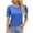 Blue, variant on Fesfesfes T Shirt Women's Fashion Solid Round Neck Short Sleeves Casual T-Shirt Top Dressy Tops for Women S(US:4)