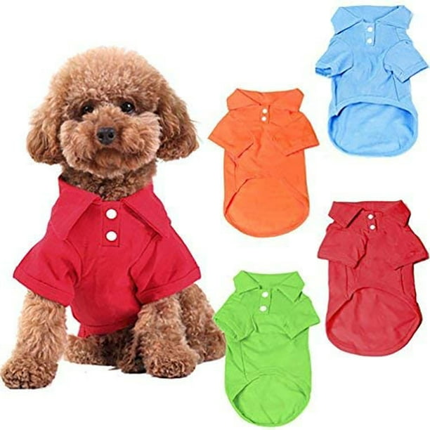 4 camisas para perros de compañía, blusas para camisetas para perros de compañía, 4 colores brillantes - XL