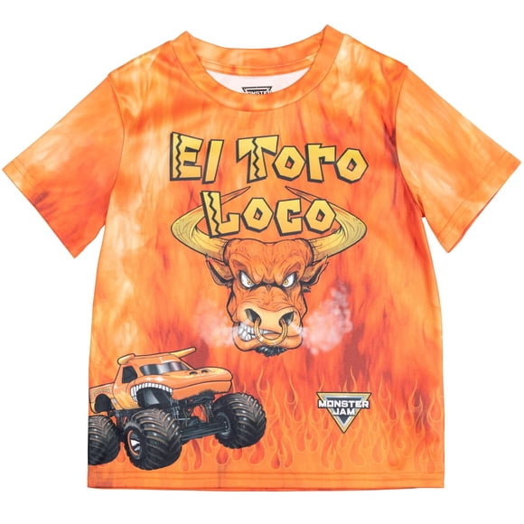 Camiseta Monster Jam El Toro Loco Big Boys Naranja 18-20