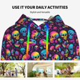 thumbnail image 4 of Haiem rainbow color mushroom Skull for Men's Fashion Hoodies & Sweatshirts with Kangaroo Pocket,Hooded Sweatshirt with Eye-catching Drawstrings-Medium, 4 of 7