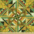 thumbnail image 2 of Ambesonne Ethnic Fabric by the Yard Upholstery, Colorful Striped Triangles, 3 Yards, Earth Yellow and Forest Green, 2 of 5