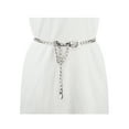thumbnail image 4 of INSPIRE CHIC Women's Metal Chain Belts Waist Chains Belts for Dresses Jeans Decorated Belt 52.4" Silver Square Buckle, 4 of 5