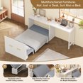 thumbnail image 6 of Twin Size Murphy Cabinet Bed with Adjustable Position Desk,Space-Saving Murphy Bed Chest Twin Foldable Cushion for Home Office Guest Room Bedroom, White, 6 of 9