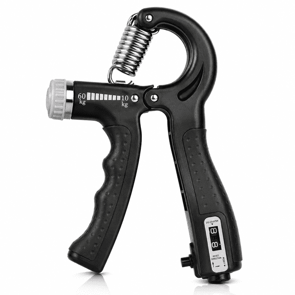 Hand Grip Strengthener Exerciser Adjustable Strength Workout Grip Strength Trainer for Exercise Finger Forearm Wrist,Black,Pack of 1