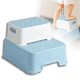 thumbnail image 1 of Banco Escalera Infantil Antideslizante de 2 Escalones Desmontables, Marthing Seguro y Resistente hasta 90 kg, 2 Niveles Compacto y Portátil Niños y Niñas en Lavabo, Cocina o Baño, Color Azul, 1 of 12