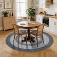 thumbnail image 3 of Modern Bordered Round Area Rug 4ft Washable Bedroom Circle Rugs Non Slip Stain Resistant Dining Room Round Throw Carpet Contemporary Circle Mats for Living Room Kitchen Nursery, Grey, 3 of 9